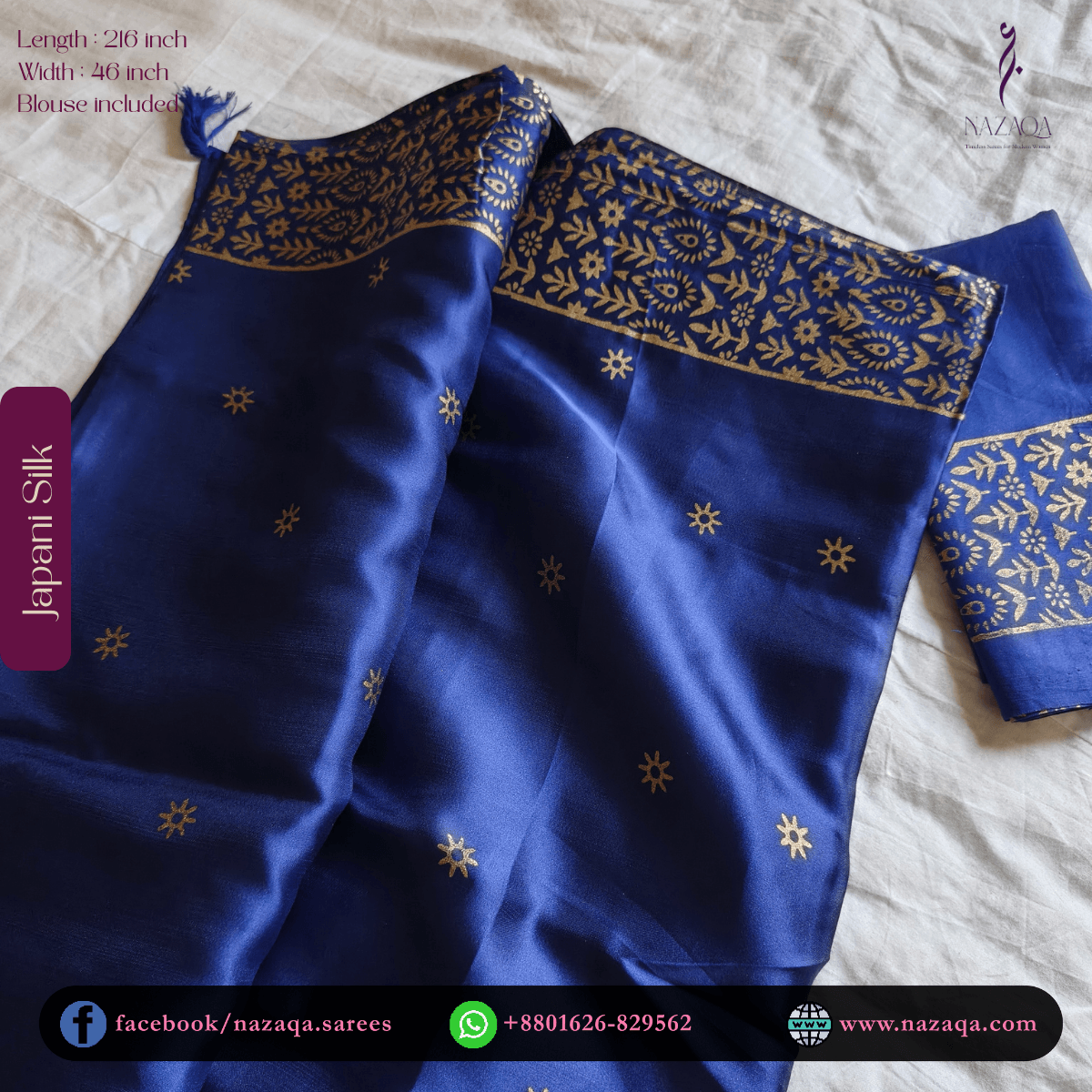 Japani Silk Blue Saree